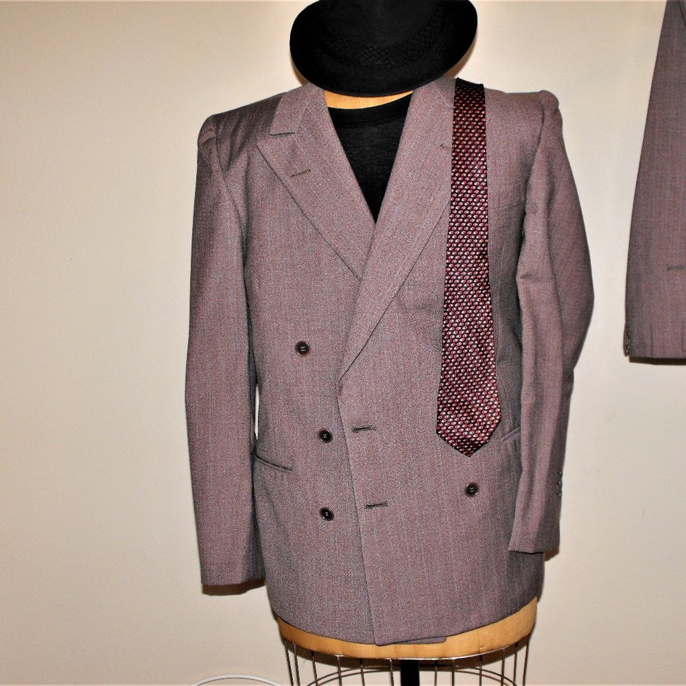 Vintage Men's Gabardine Suit Double Breasted